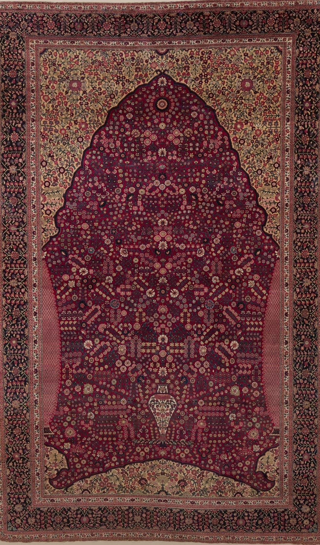 Pashmina Gateway, a hand-knotted wool rug, shown flat
