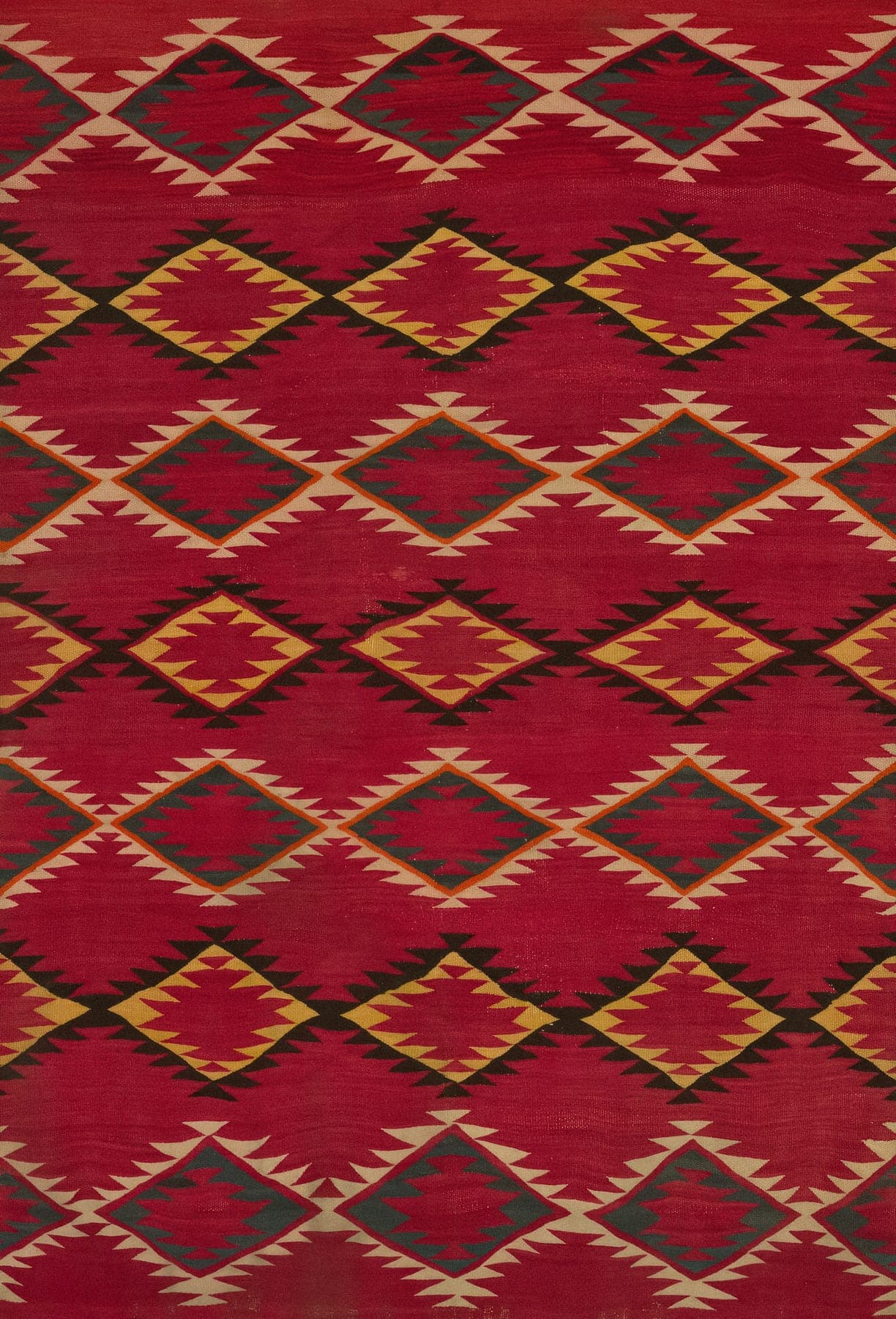 Jaisalmer Dhurrie, a flat-woven cotton rug, shown flat