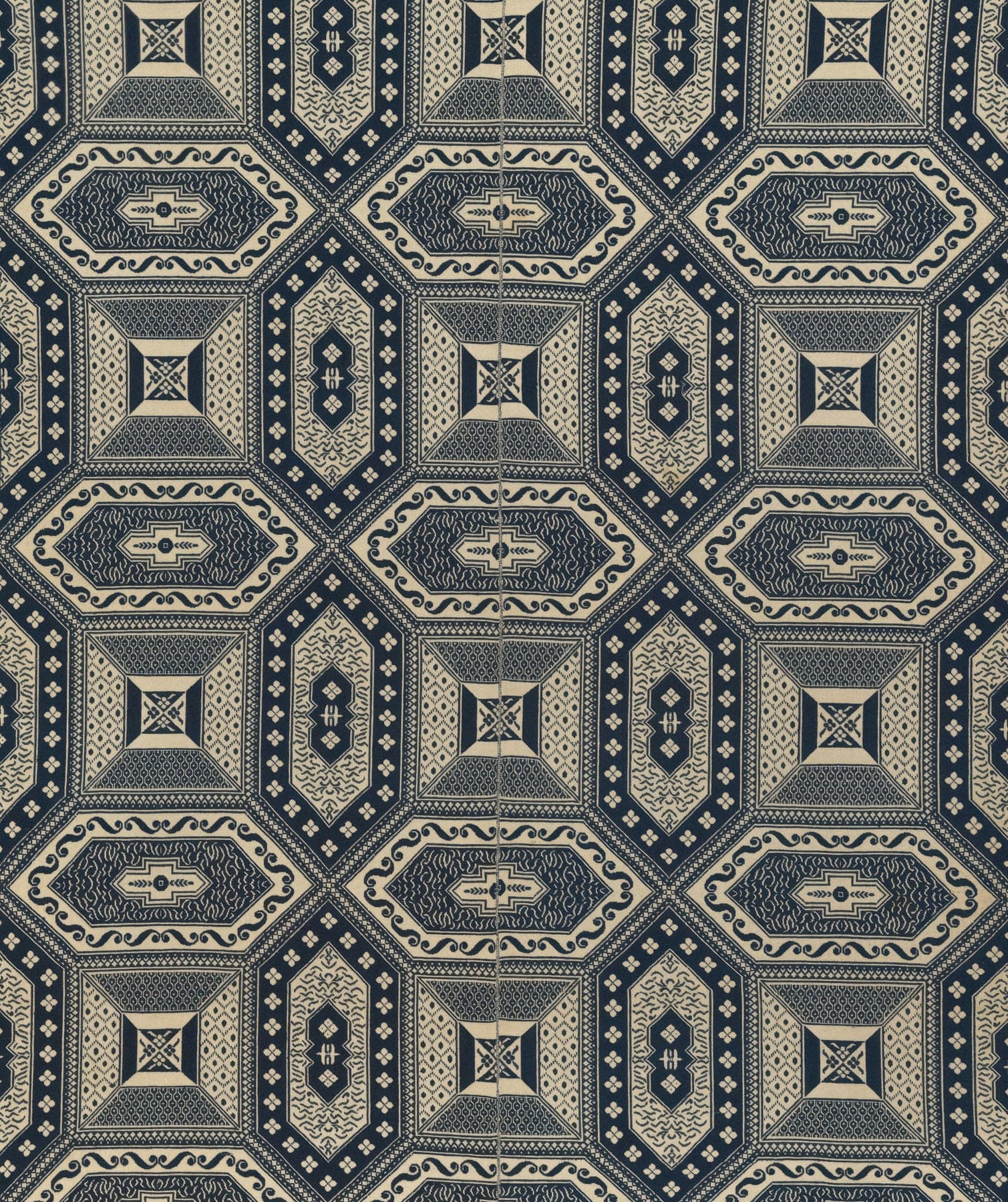 Vintage Azure, a power-loomed polyester rug, shown flat