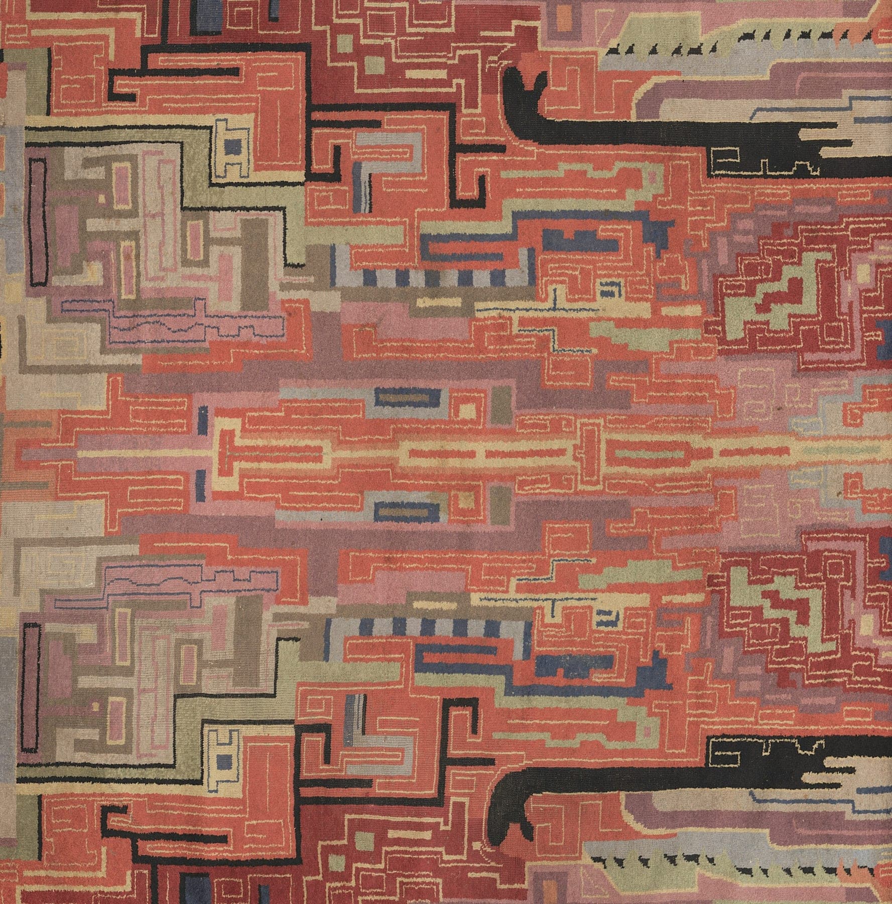 Geometric Maze, a power-loomed polypropylene rug, shown flat
