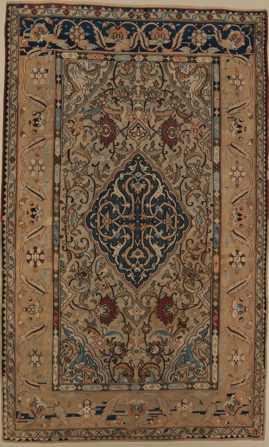 Isfahan Royal, a hand-knotted wool and silk rug, shown flat