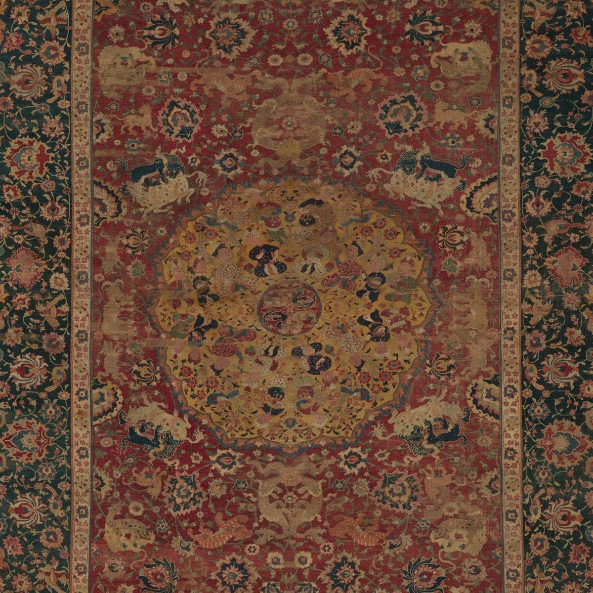 Close-up of the medallion pattern on the Kashan Garden