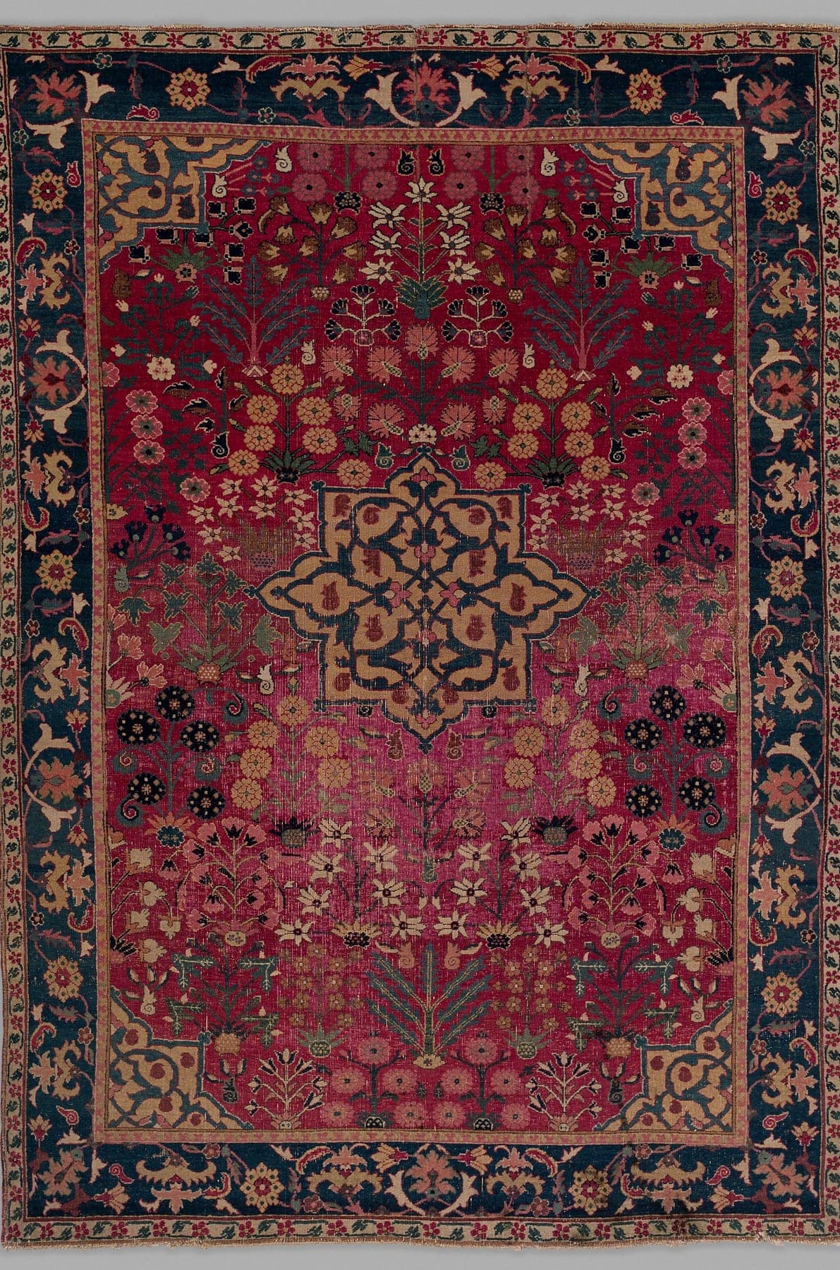 Kerman Heritage, a hand-knotted wool and silk rug, shown flat