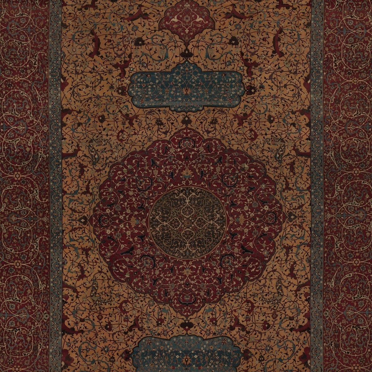 Close-up of the medallion pattern on the Tabriz Medallion