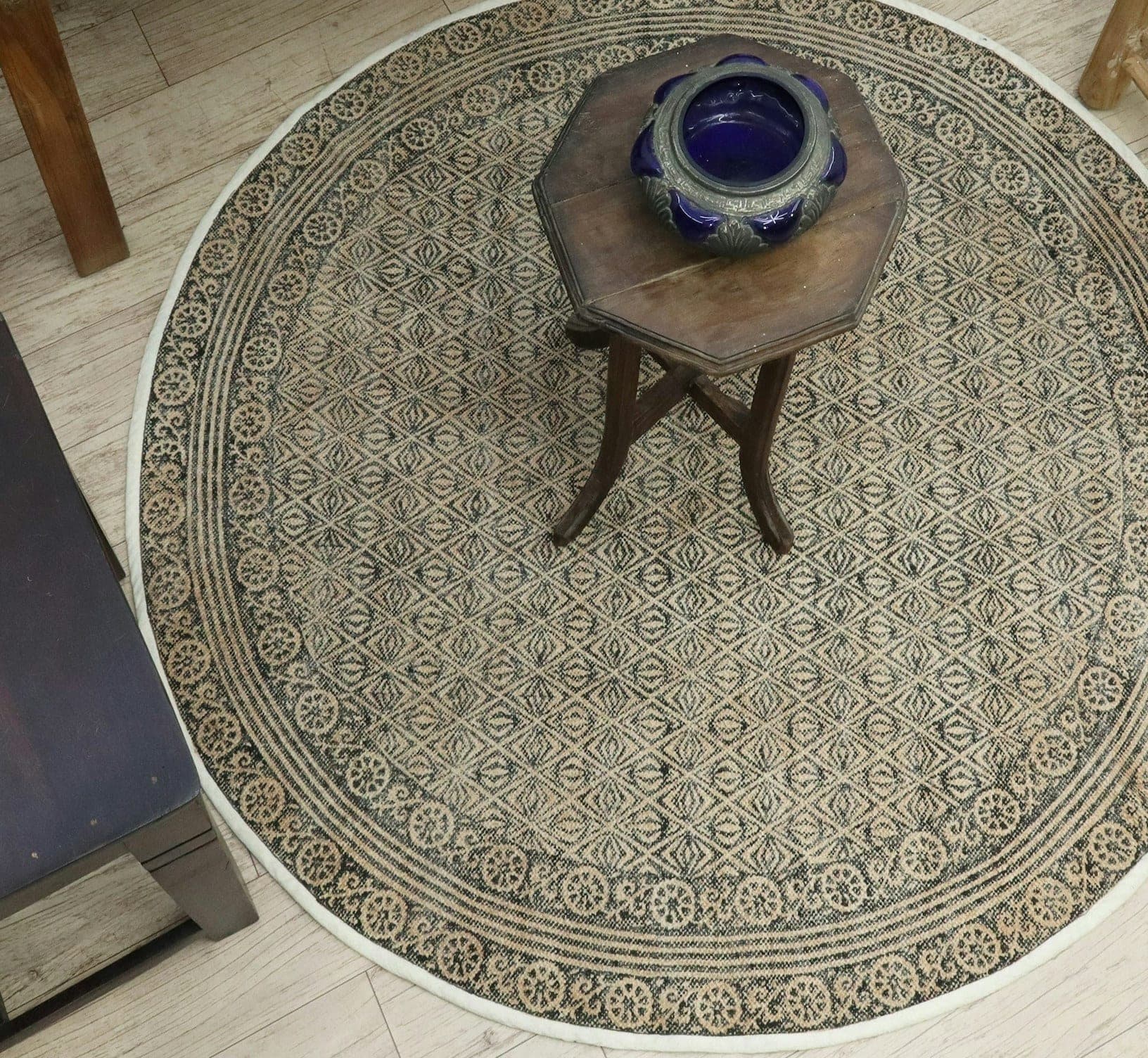 Kyoto Stone, a hand-knotted wool and silk rug, shown flat