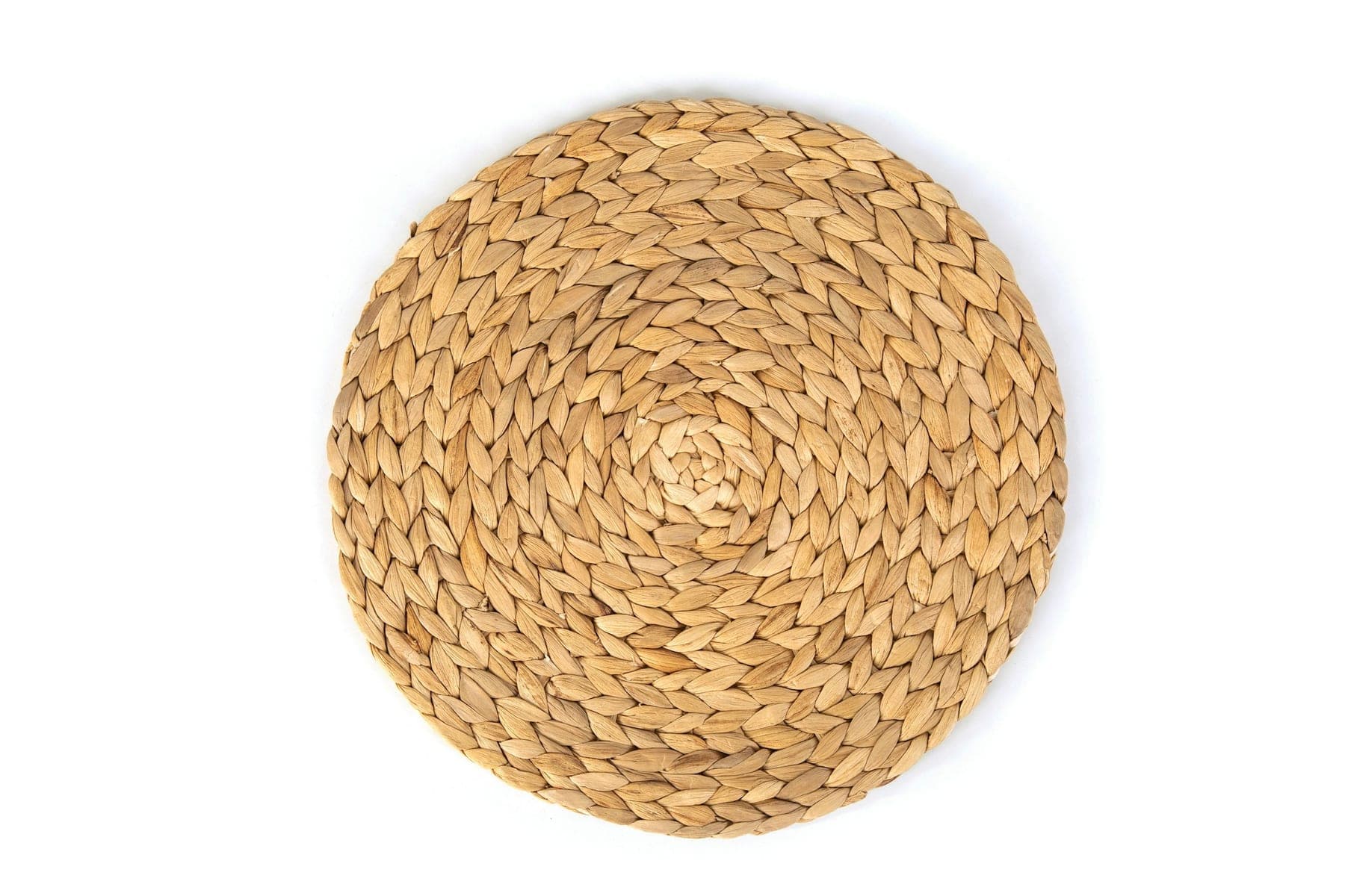 Jute Halo Round, a hand-loomed jute rug, shown flat