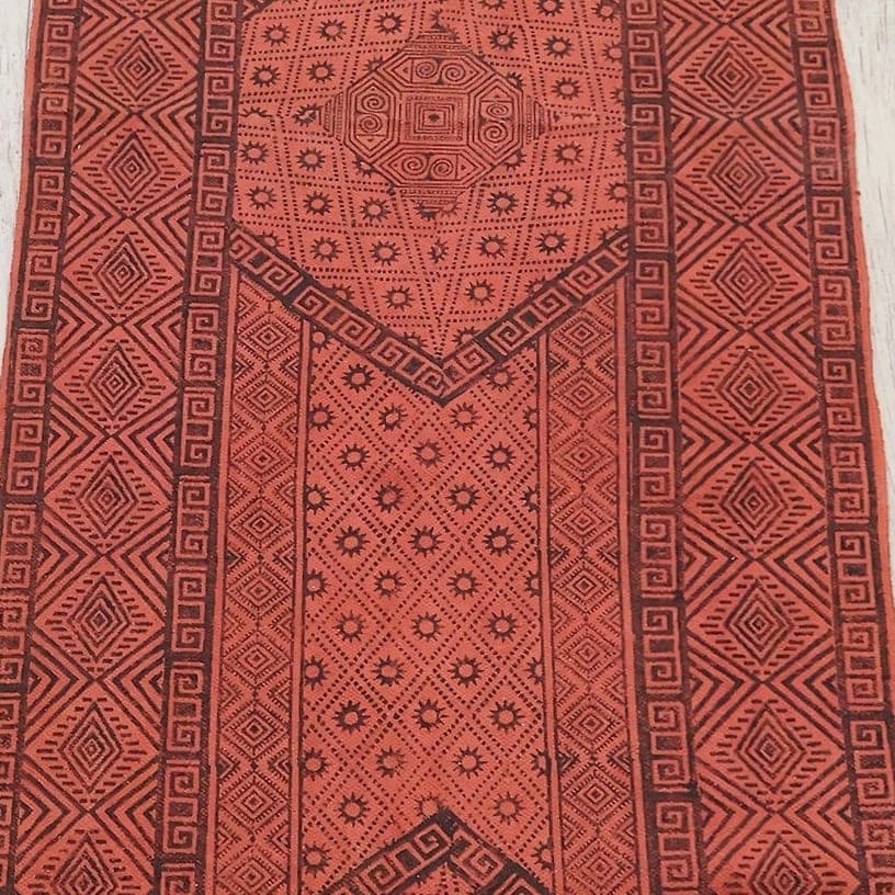 Close-up of the geometric pattern on the Kilim Hallway Runner