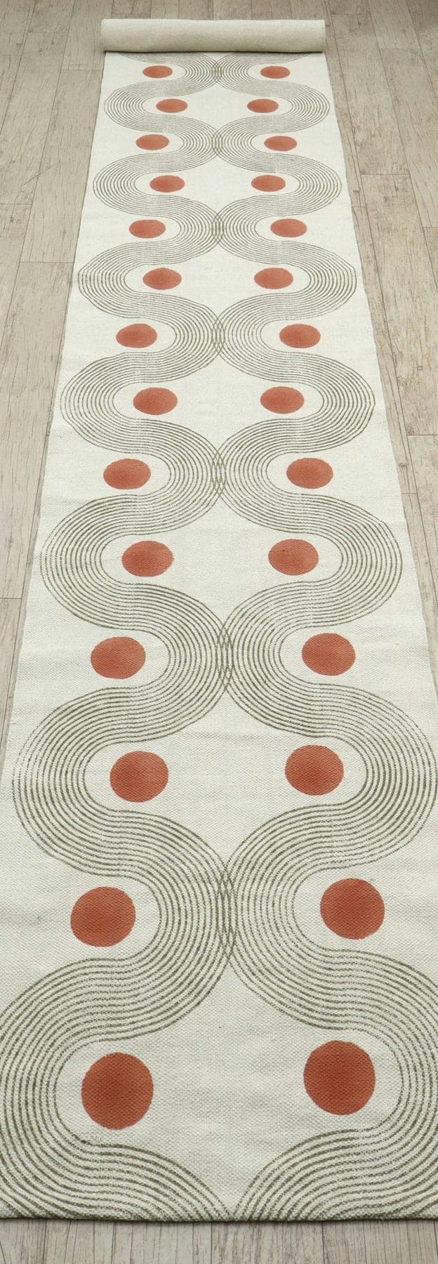 Modern Line Runner, a hand-tufted wool rug, shown flat