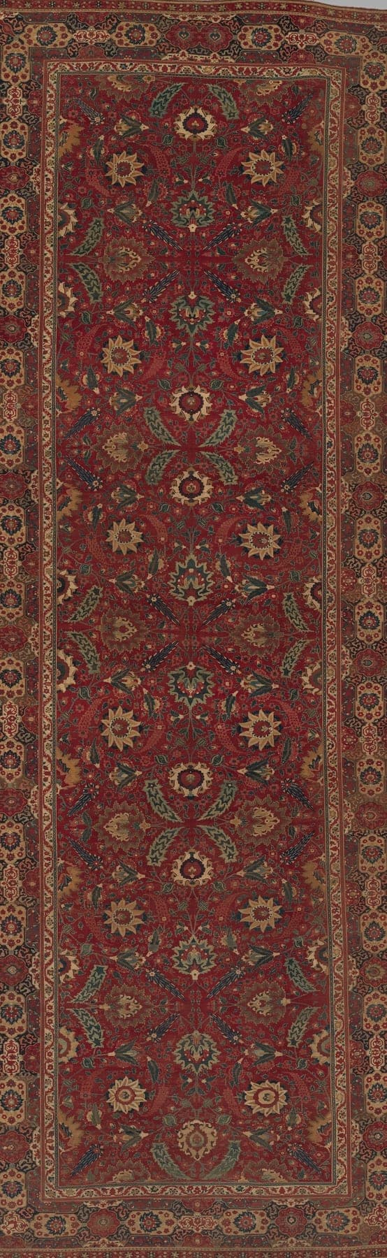 Hamadan Runner, a hand-knotted wool rug, shown flat