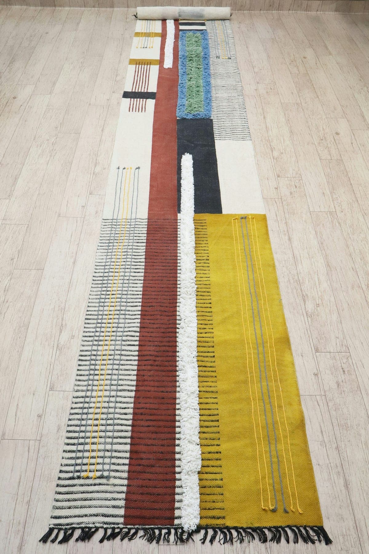 Linea, a hand-knotted wool rug, shown flat
