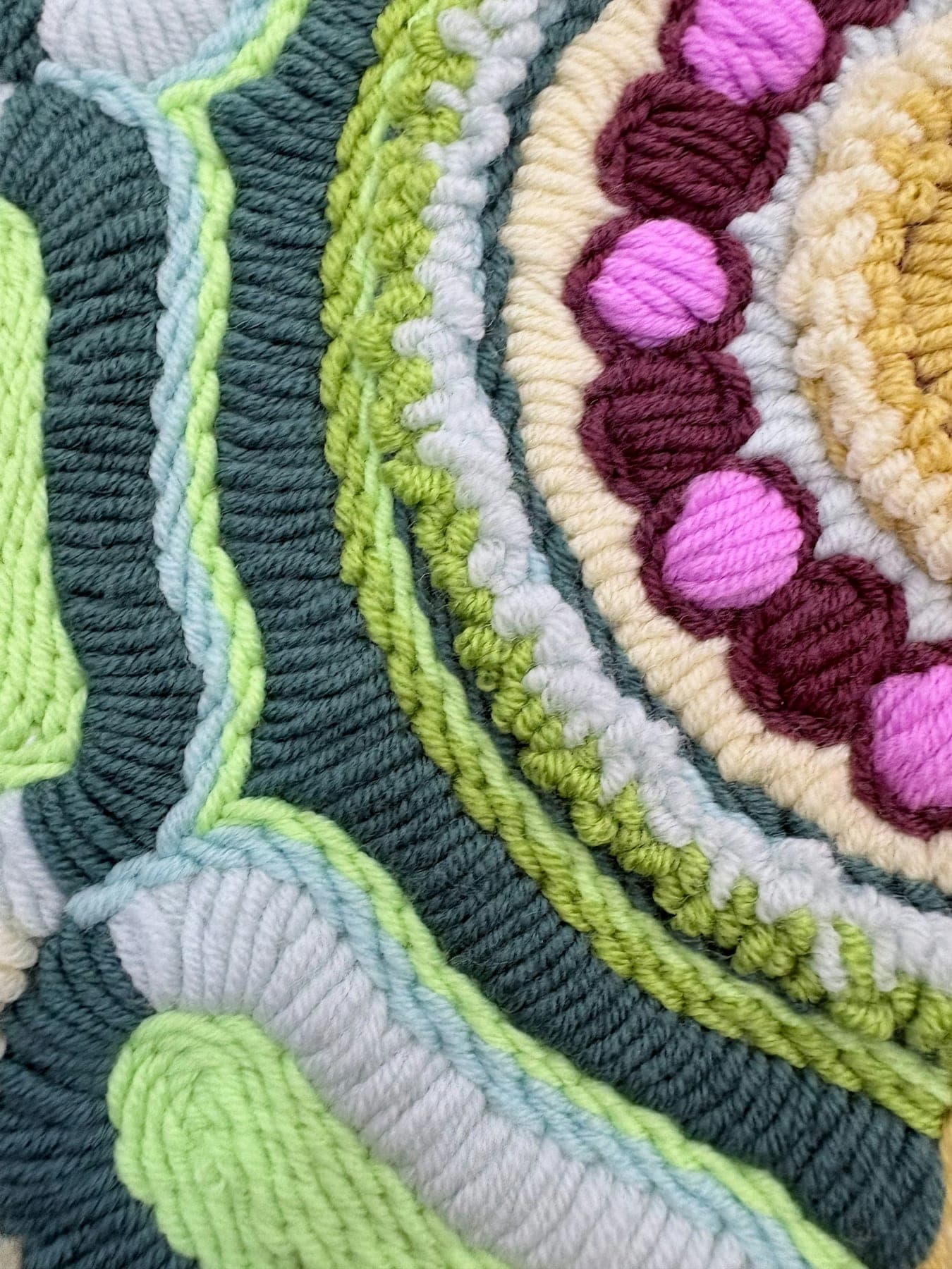 Monsoon Waves, a hand-tufted wool rug, shown flat