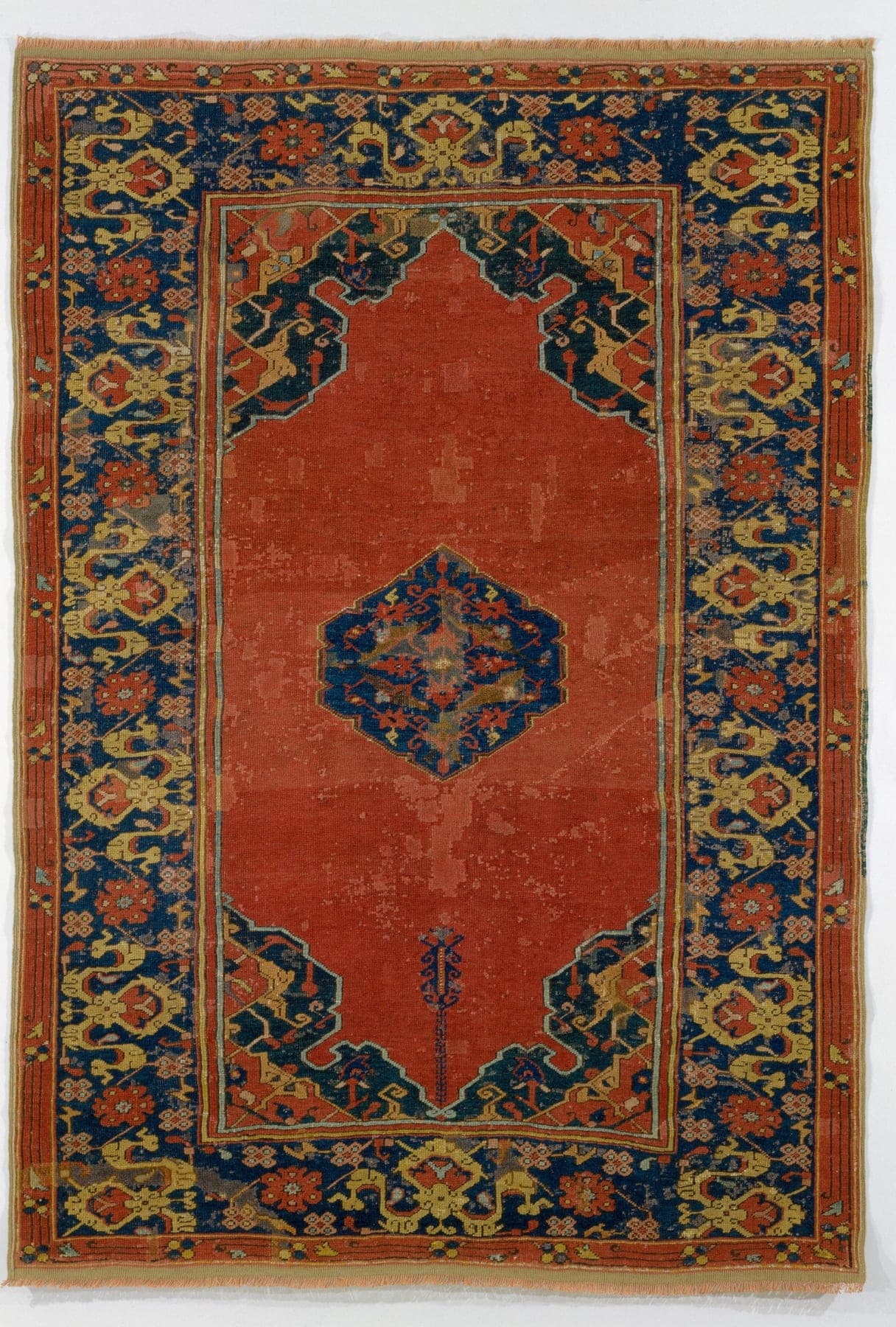 Konya Tribal, a hand-knotted wool rug, shown flat