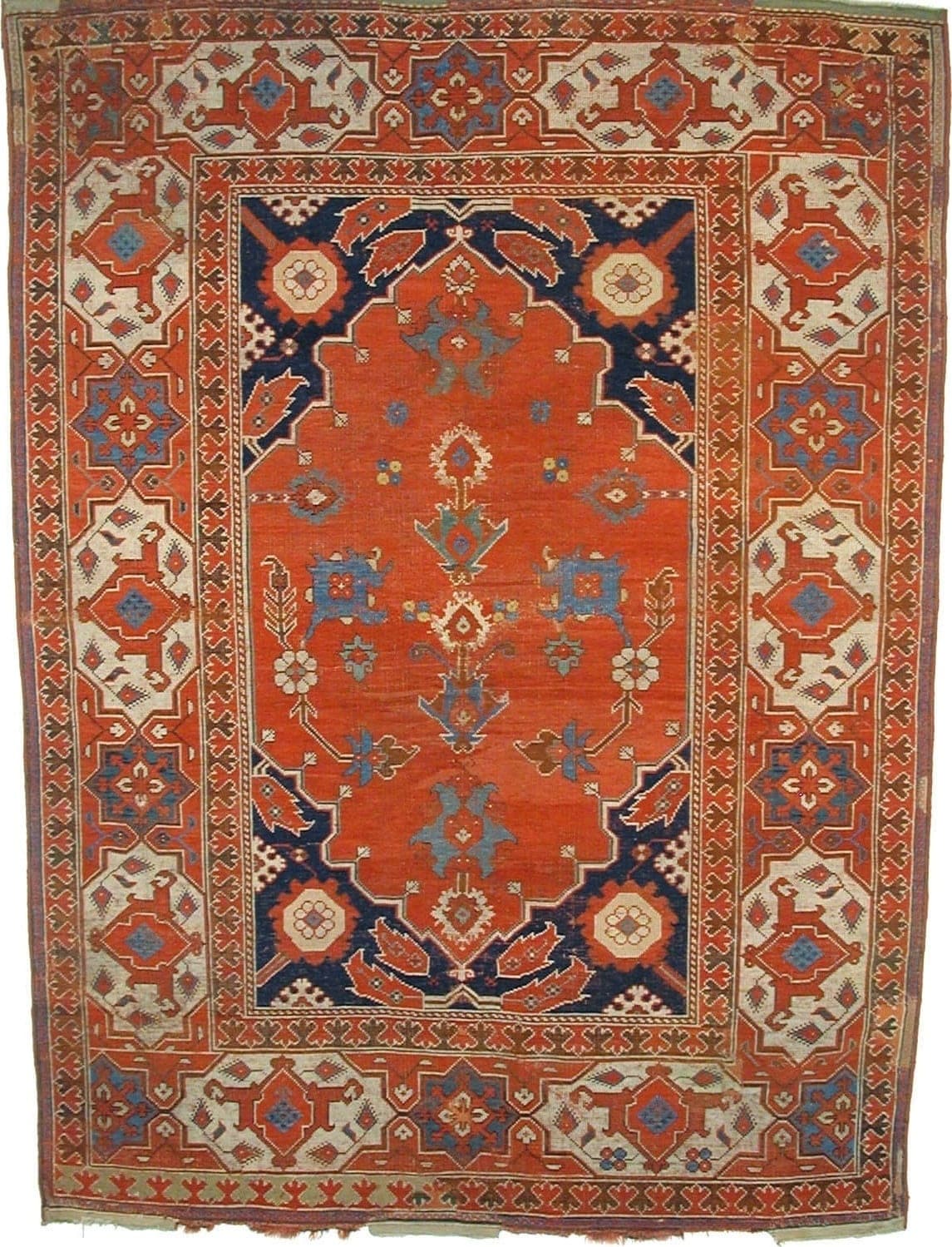Oushak Faded Sage, a hand-knotted wool rug, shown flat